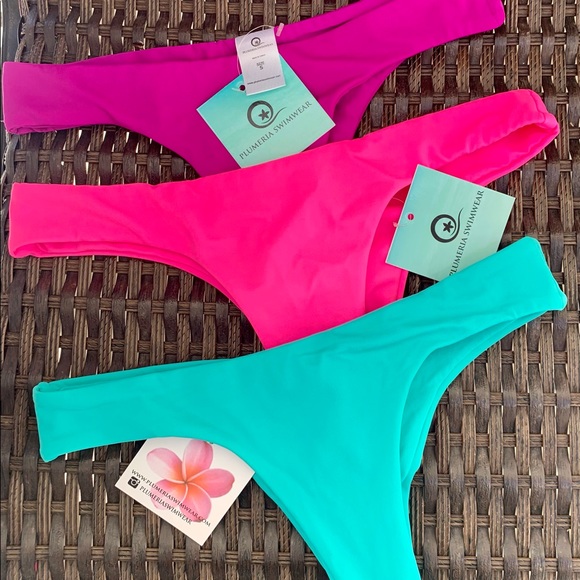 Plumeria Swimwear PINK Cheeky BTM NWT - Picture 3 of 5